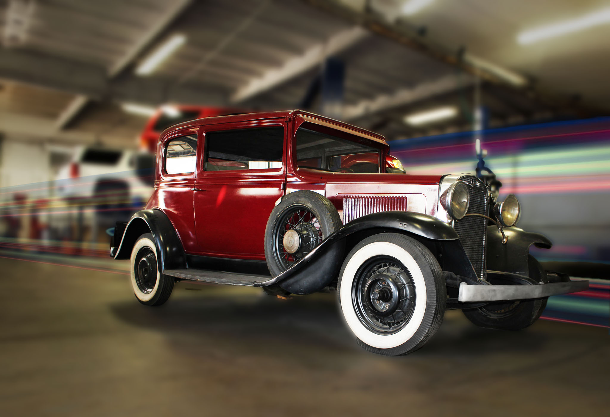 Red Ford classic car restoration